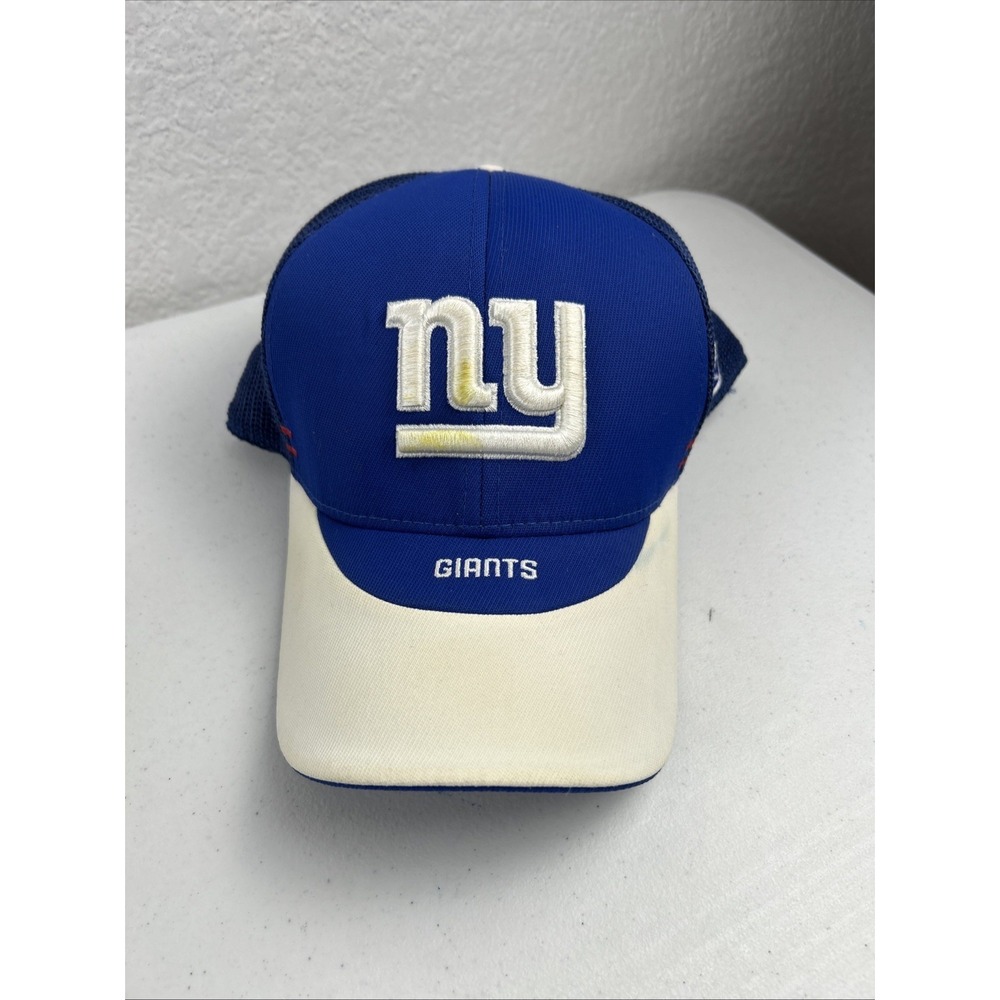 NY Giants Reebok NFL Equipment Hat Blue White Embroidered‎ Logo Mesh Back OSFA